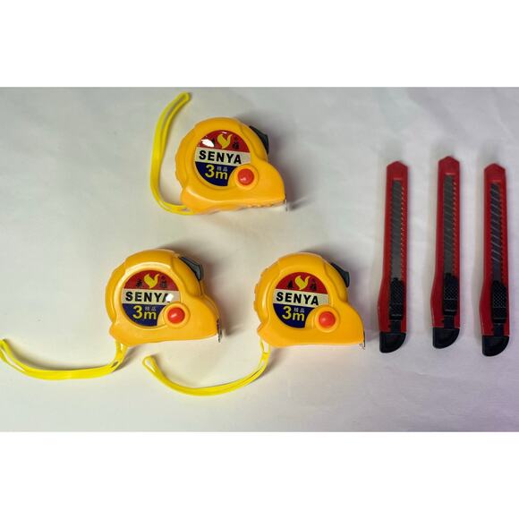 3-Pack 3m Tape Measures & 3 Utility Knives – DIY & Toolbox Essential 6-Piece - Picture 4 of 16